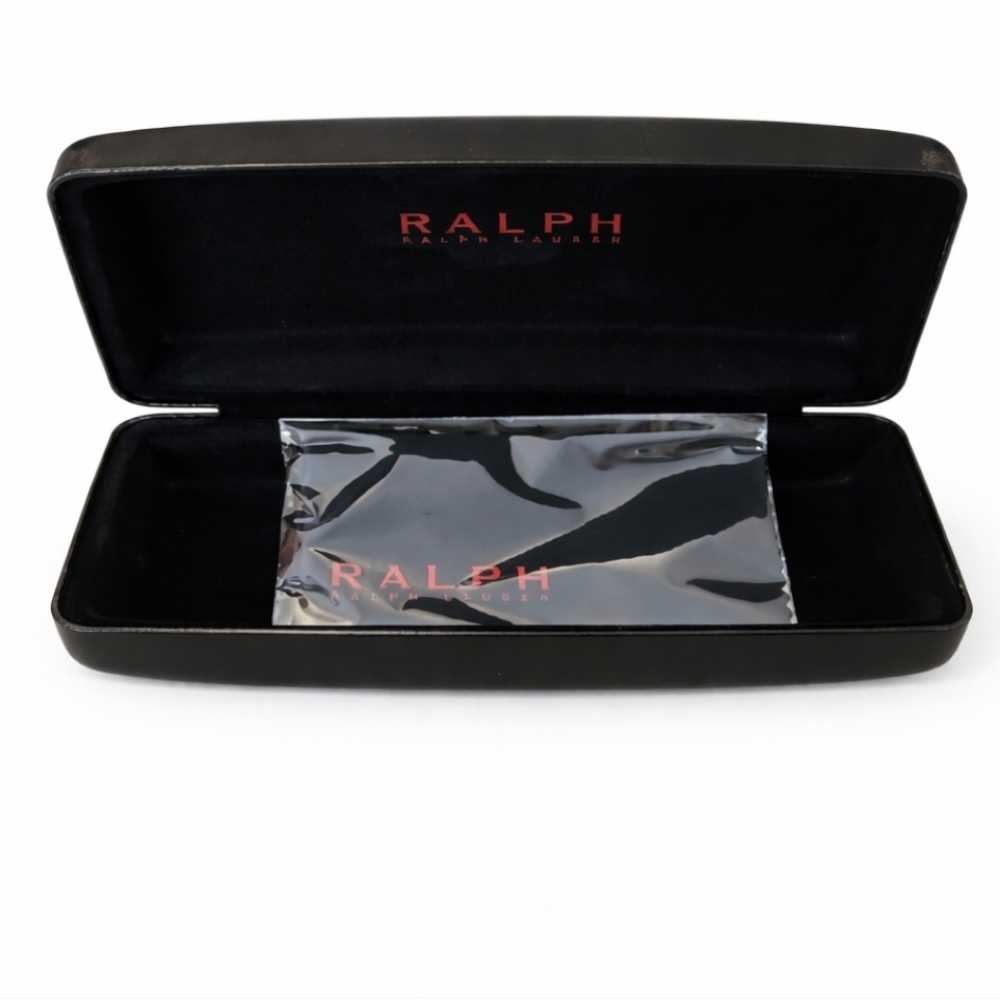 Ralph Lauren Black Hard Glasses Case With Cleaning Cloth